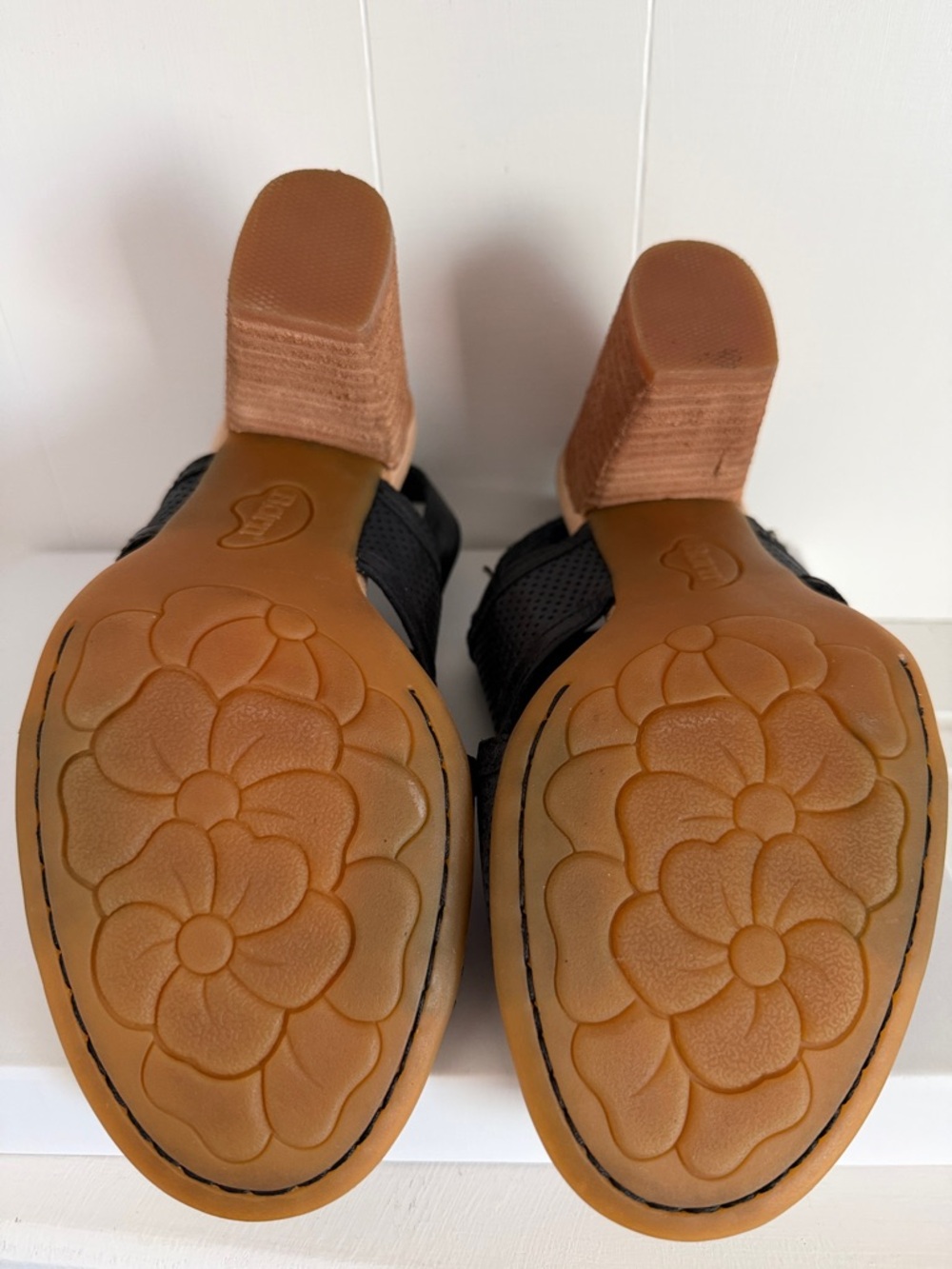 Born Black Perforated Slingback Block Heels - Picture 6 of 6